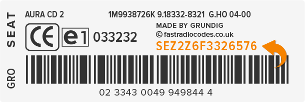 Seat Radio Code Serial Label | SEZ